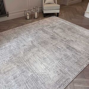 Alexis Silver & Grey Abstract Patterned Rug, 239 x 300cm