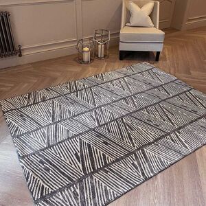 Enaya Grey & Cream Geometric Rug, Runner 229 x 69cm