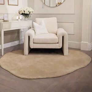 Jenara Sand Abstract Round Rug, Medium - 145cm