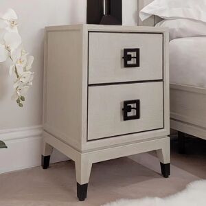 Rose White Wash Oak Veneer 2 Drawer Bedside Table