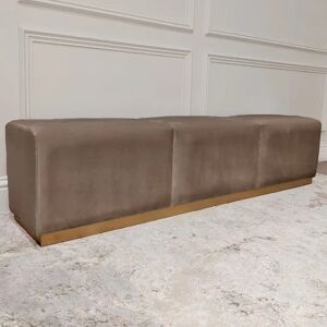 Valentina Truffle & Gold Premium Upholstered Bench, Emperor