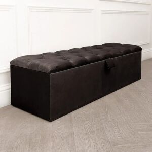 Belvoir Jet Black Buttoned Ottoman Box, Emperor