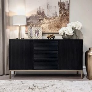 Mayfield Black & Gold Premium Rippled Sideboard