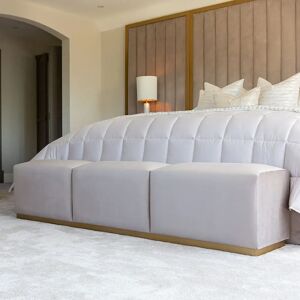 Valentina Praline & Gold Premium Upholstered Bench, Emperor