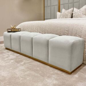 Venus Grey & Gold Premium Upholstered Bench, Emperor