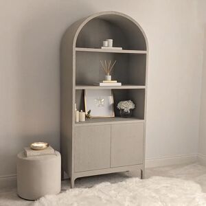 Cyra Arch Top White Wash Wooden Shelving Unit