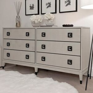 Rosa White Wash Oak Veneer 6 Drawer Chest