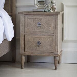 Elysium Natural Wood 2 Drawer Bedside Table