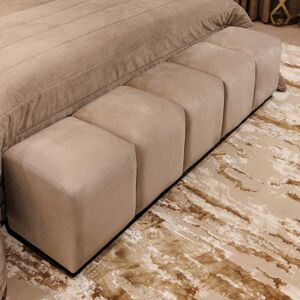 Praline Luxury Velvet Upholstered Bench, Emperor