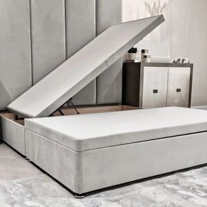 Smoke Velvet Ottoman Divan Bed Base - Double