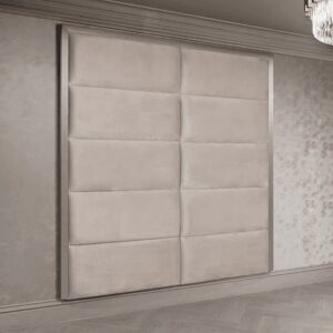 Oyster & Silver Luxury Velvet Chocolate Box Headboard, Double