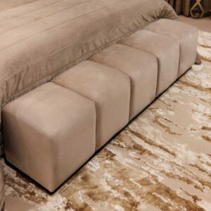 Praline Luxury Velvet Upholstered Bench, Super King