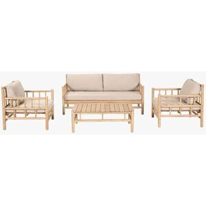 Alicante Natural Bamboo Style Outdoor Lounge Sofa Set