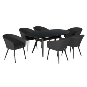 Aruba Charcoal & Black Outdoor 6 Seater Dining Set