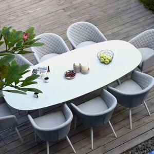 Aruba Pebble Grey & White Outdoor 8 Seater Dining Set