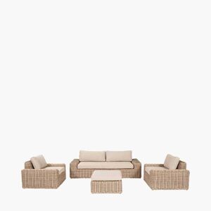 Seville Neutral Chunky Rattan Outdoor Lounge Sofa Set