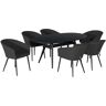 Aruba Charcoal & Black Outdoor 6 Seater Dining Set