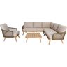 Barbados Cream Rope Weave Outdoor Corner Sofa Set with Chair