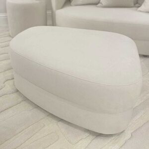 Ex-Display - Ayla Cream Velvet Curved Footstool