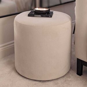 Cream Velvet Round Stool