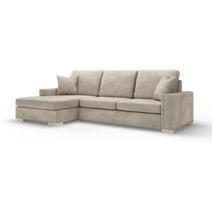 Olivia Mink Premium Large Corner Sofa - Left Hand Facing (With Studs)