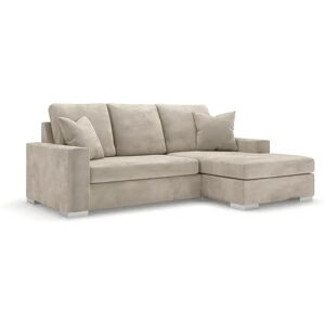 Olivia Mink Premium Small Corner Sofa - Left Hand Facing (Without Studs)