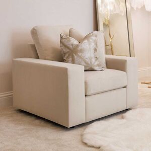 Olivia Premium Cream Sofa Range without Studs, Chair Footstool / Fibre Filled