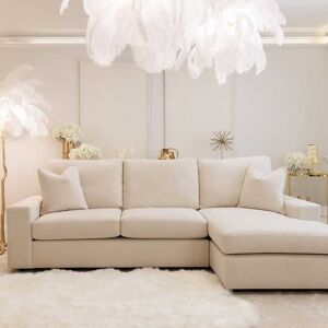 Olivia Premium Cream Sofa Range without Studs, Love Seat Footstool / Foam Filled