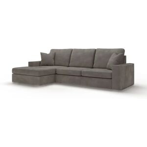 Olivia Premium Shadow Grey Sofa Range without Studs, Large Corner Sofa - Left Hand Facing / Fibre Filled