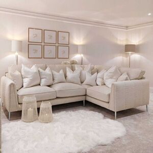 Alaina Soft White Boucle Sofa Range With Silver Foot, Armchair