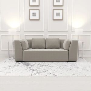 Cuddle Luxury Mist Grey Velvet 3 Seater Sofa