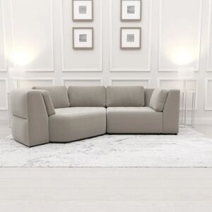 Cuddle Luxury Mist Grey Velvet Medium Sofa, Right Hand Facing Sofa