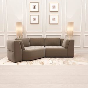 Cuddle Luxury Truffle Velvet Medium Sofa, Medium Left Hand Facing Sofa