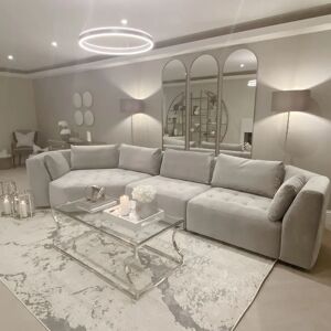 Cuddle XL Luxury Mist Grey Angled Corner Sofa, XL Right Hand Facing Sofa