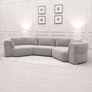 Cuddle XL Luxury Mist Grey Velvet Angled U Shape Sofa