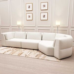 Cuddle XL Porcelain Boucle Angled Corner Sofa, XL Left Hand Facing Sofa