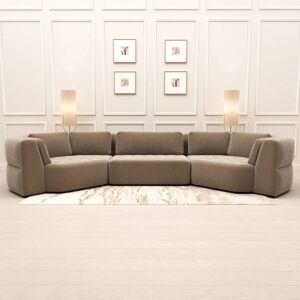 Cuddle XXL Luxury Truffle Velvet Angled U Shape Sofa