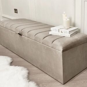 Zana Pebble Panelled Ottoman Box, Double