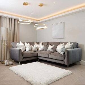 Alaina Dusk Grey Velvet Sofa Range With Silver Foot, Armchair