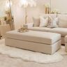 Olivia Premium Cream Sofa Range without Studs, Medium Footstool / Foam Filled