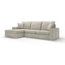 Olivia Premium Smoke Grey Sofa Range without Studs, Large Corner Sofa - Left Hand Facing / Foam Filled