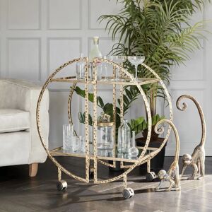 Ex-Display Amara Hammered Gold Drinks Trolley