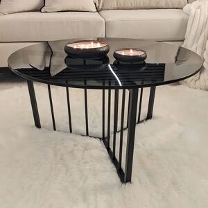 Jace Black Tinted Glass Round Coffee Table