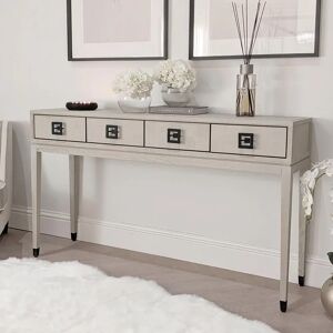 Rosa White Wash Oak Veneer 4 Drawer Console Table