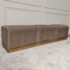Valentina Truffle & Gold Premium Upholstered Bench, King