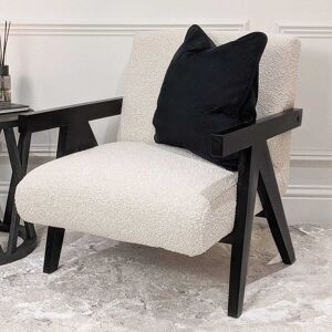 Wren Black Wood & Cream Boucle Accent Chair