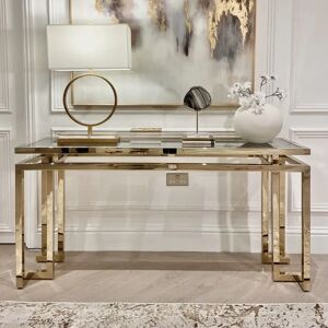 Belvedere Premium Pale Gold Console Table