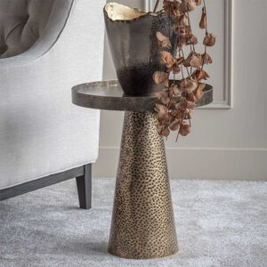 Genesis Antique Gold Hammered Side Table