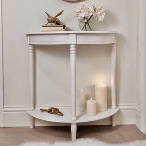 Ivy White Half Moon Console Table