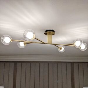 Zayla 6 Light Semi-Flush Brass Ceiling Light